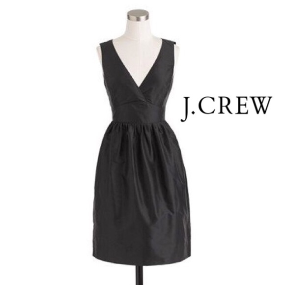 J. Crew Dresses & Skirts - J Crew Black Hope Dress in Silk Duponi 6 NWT